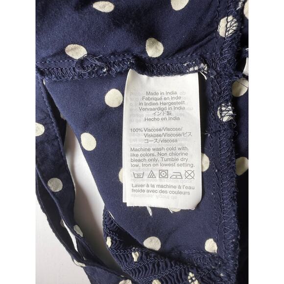J.Crew Navy Blue Polka Dot Top - Size Medium - Picture 3 of 9